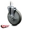 Service Caster 6'' Gray Polyurethane Wheel Swivel 7/16'' Grip Ring Stem Caster with Brake SCC-GR20S614-PPUB-TLB-716138 - alternate 4